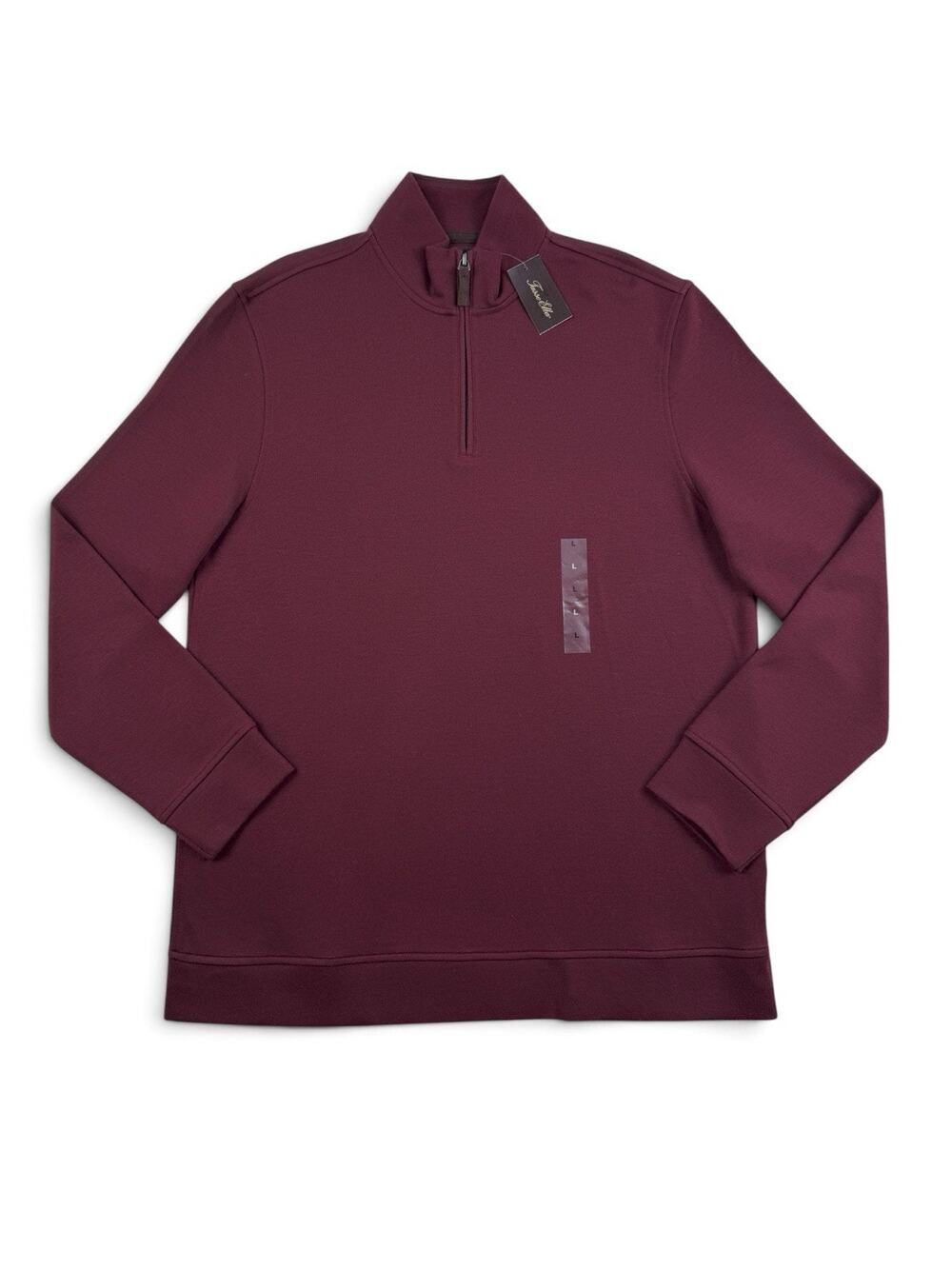 Tasso Elba Pullover 1/4 Zip LS Mock Neck Men's LG Port Royal Soft Sweater